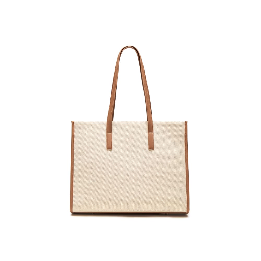Champion Fabric+Artificial Leather Shoulder Bag Regular Unisex White/Black/Khaki Dual Color Canvas/Light Blue Denim U6AACPU83