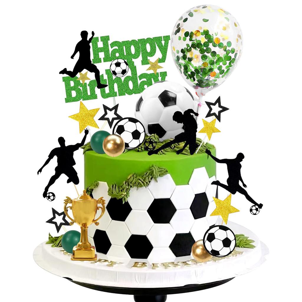 37 PCS Sports Cake Toppers Sports Cake Decoration with Soccer Football Baseball Basketball Tennis Golf for Boys Men Sports Theme