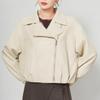Women's Genuine Sheepskin Motorcycle Jacket - Spring/Autumn Fashion Lapel Style