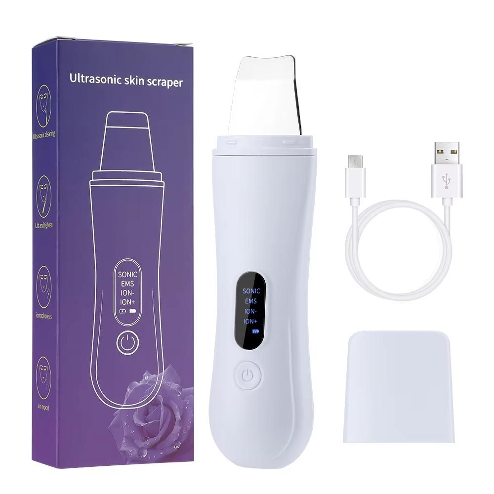 

Ion Technology Ultrasonic Skin Scrubber Deep Face Cleaning Facial Lifting Ultrasonic Peeling Skin Care Device Professional білий
