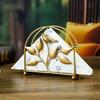 Hollow Metal Paper Towel Rack Light Luxury Home Restaurant El Desktop Paper Towel Storage Golden Leaf Paper Rack