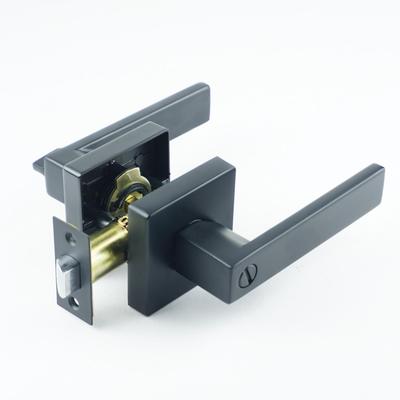 Minimalist Privacy Tubular Matt Square Black Lever Passage Levers Toilet Side Handel Bathroom Door Lock Handle Black