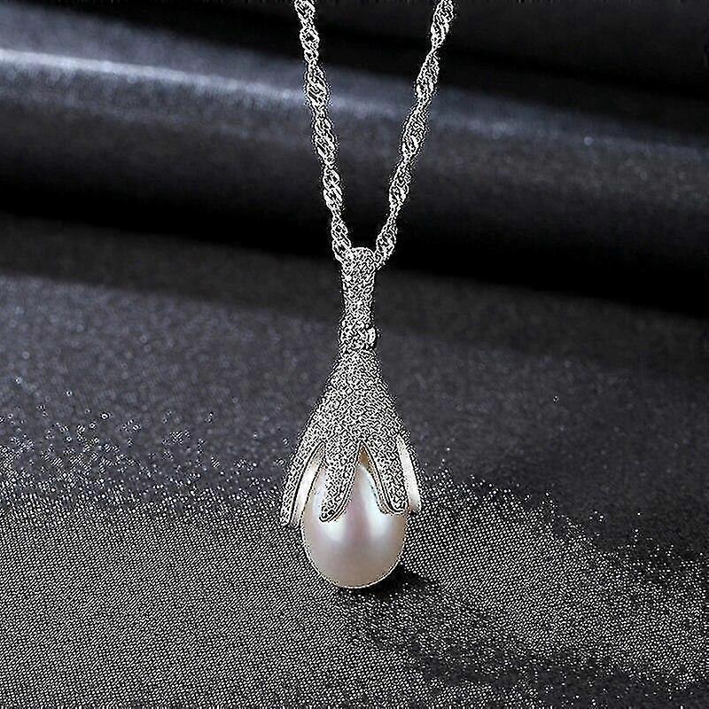 925 Silver Pearl Necklace Natural Freshwater Pearl Necklace Pendant Pearl Necklace
