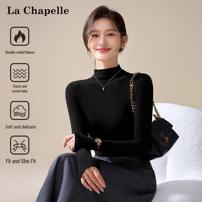 

La Chapelle Women s Brushed Mock Neck Slim Fit Base Layer Top L