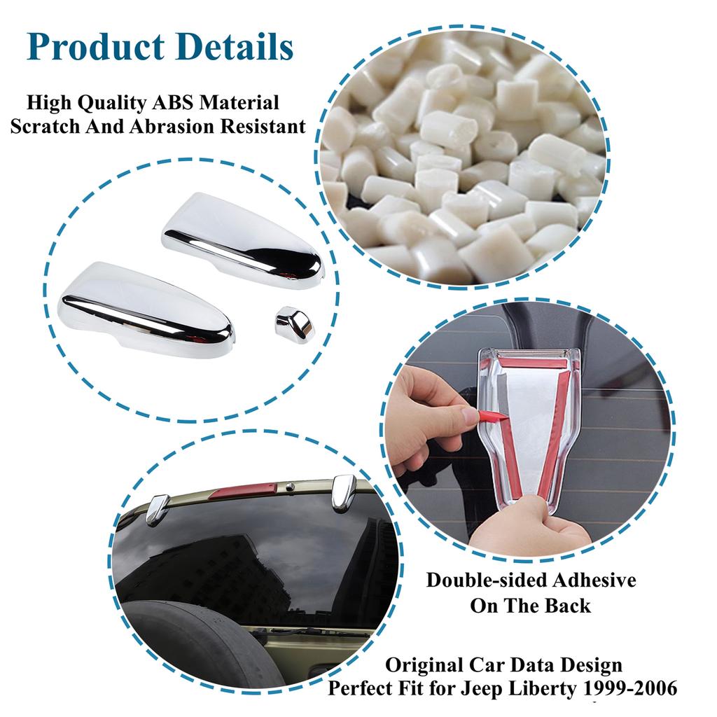 Car Rear Door Tailgate Glass Hinge Windshield Wiper Nozzle Decoration for Jeep Liberty 1999-2006 Interior Mouldings