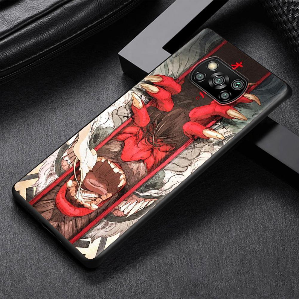 Fashion Samurai Demon Case for Xiaomi Poco X3 NFC M3 M4 Pocophone F1 F3 Redmi Note 9s 9 8 10 Pro Black Soft Phone Cover Coque