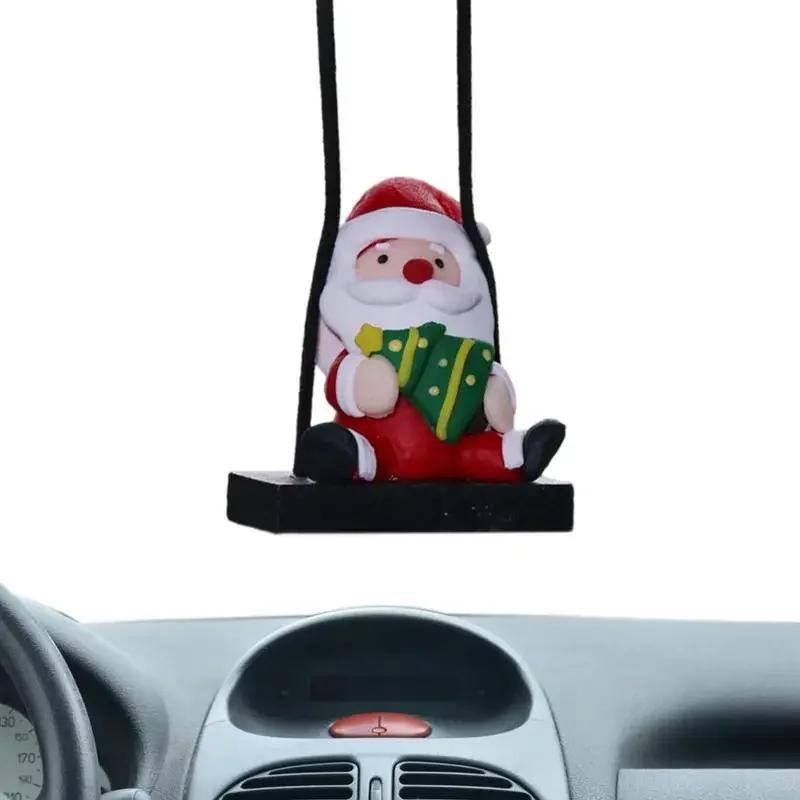 Cute Santa Claus Decoration Car Hanging Ornaments Auto Rearview Mirror Pendant Swinging Automobile Interior Styling Accessories