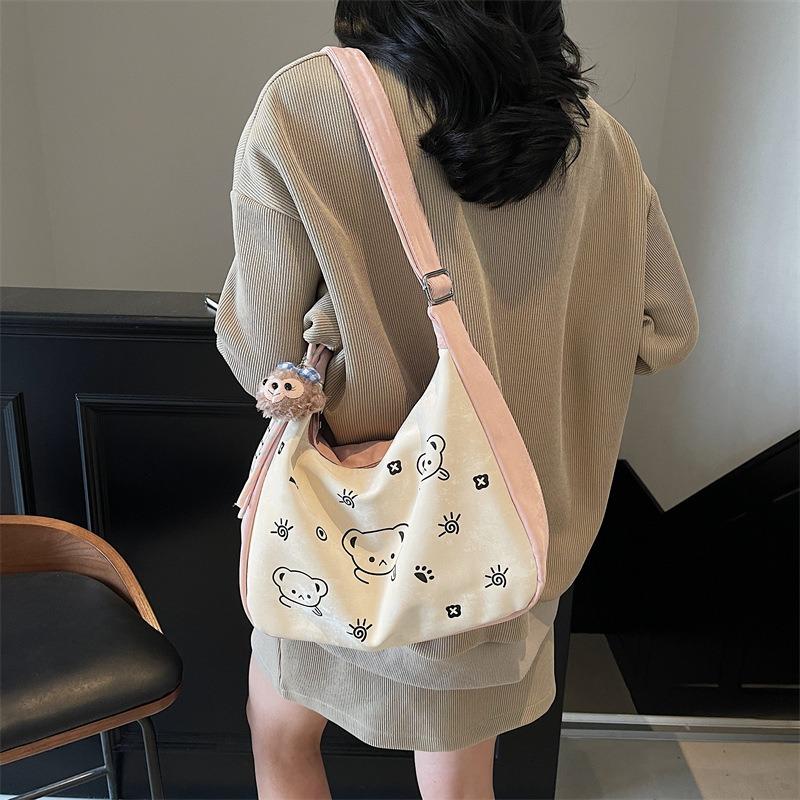 Cartoon Printed Tote Bag Summer New Fashionable Large-capacity Shoulder Bag Versatile Underarm Bag