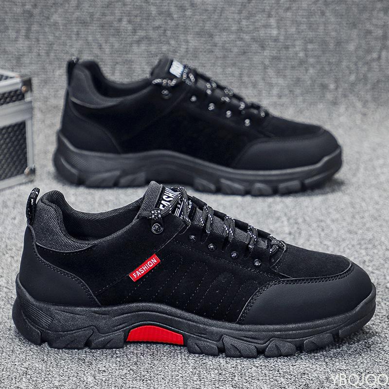 

Outdoor Hiking Men s Shoes 2025 Spring New British Anti Slip Sports Leisure Hiking Workwear Shoes Sneakers Zapatillas De Deporte 48 чёрный
