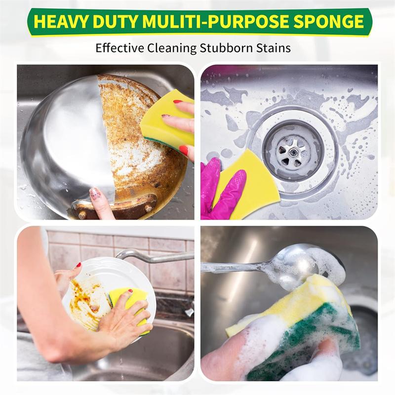 Non Scratch Scrub Sponge Super Absorbent Dish Sponge Kitchen Cleaning Dish Scrubber Sponge Cleaning Sponge For Pan Pot JAF259