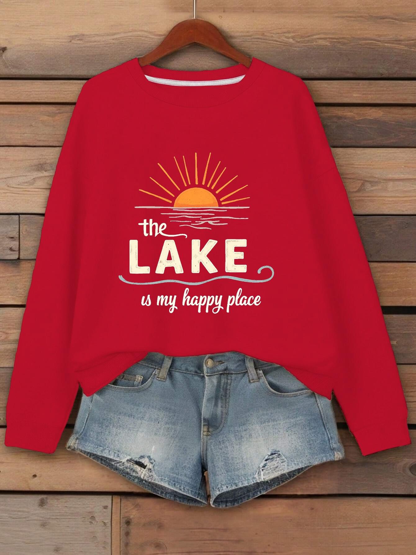 Свитшоты женские «ОЗЕРО — мое счастливое место» S