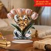 1Set Delicate Patterns Warm Atmosphere 2D Flat Mother's Day Ornament Living Rooms Acrylic Decorative Grateful Holiday Gifts