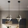 Modern Minimalist LED Chandelier Black and White Round Square Living Room Dining Room Bedroom Bedside Decorative Lighting