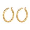 UHBINYCA Stainless Steel Plated with 18K Gold Plated Twist Hoop Earrings for Women, Simple Ear Ring Hypoallergenic Jewelry