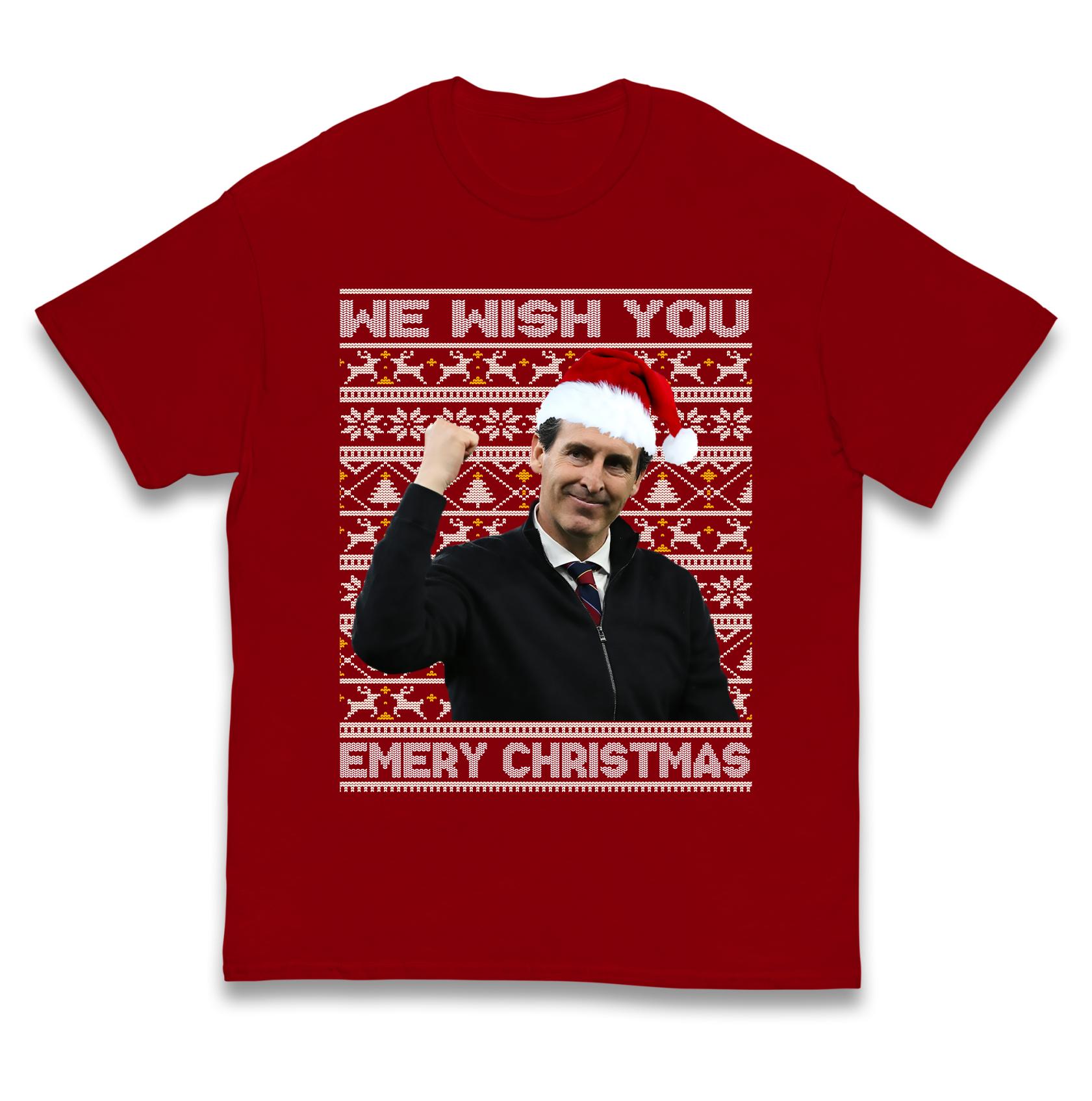 Unai Emery We Wish You Emery Christmas Football Kids T Shirt Aston Villa FC Top 160