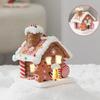 Christmas Decoration Glowing Cottage - Soft Clay Fairy Tale Gingerbread House, Festive Display for Home & Window Decor