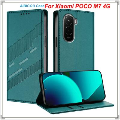 POCO M7 4G Luxury Leather Case Retro Skin Wallet Book Flip Magnet Auto Closed Full Cover For Xiaomi POCO M7 4G Phone Bags