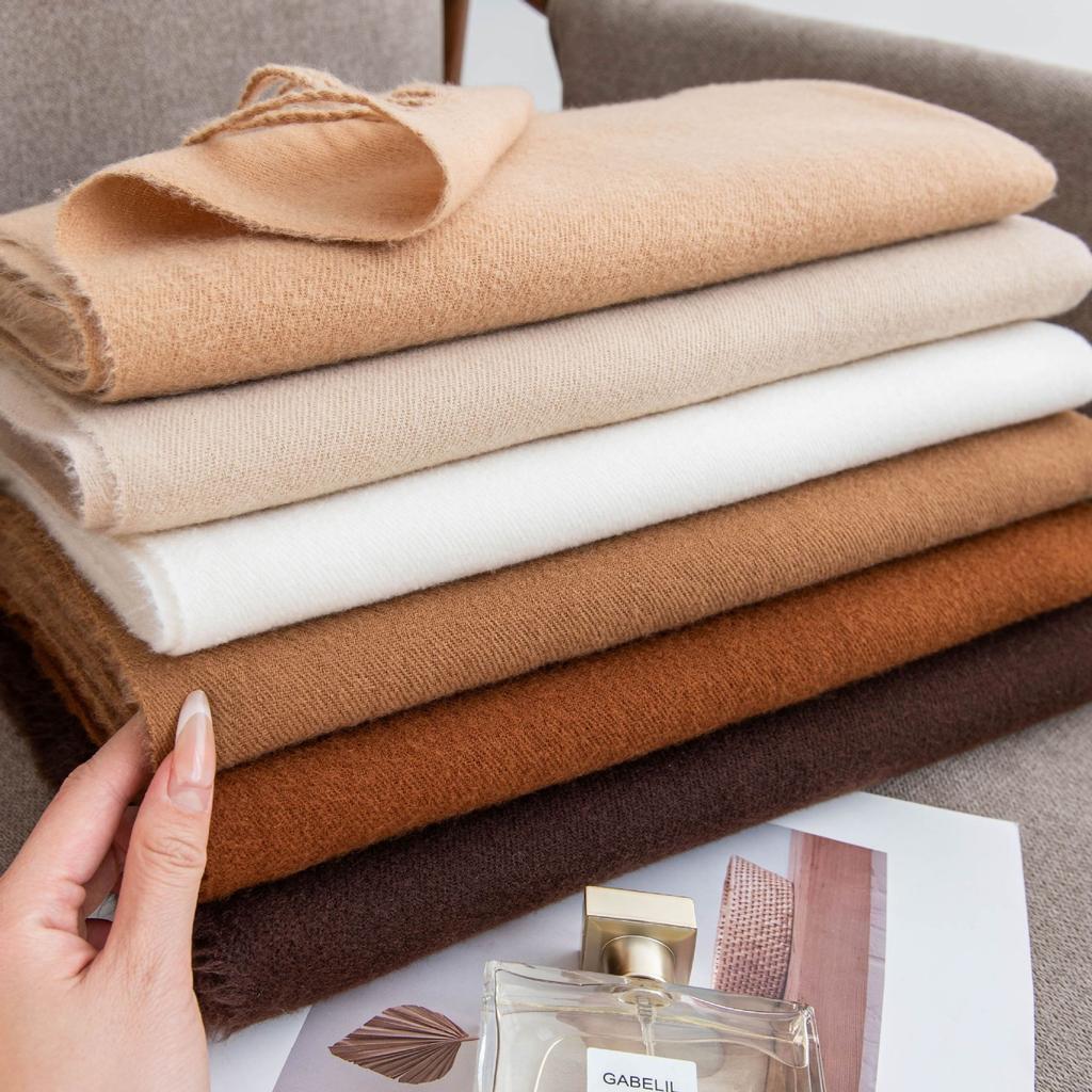 Cashmere Feel Solid Color Women's Imitation Cashmere Scarf Spring Atmosphere Korean Style Versatile Mid Length Shawl Scarf