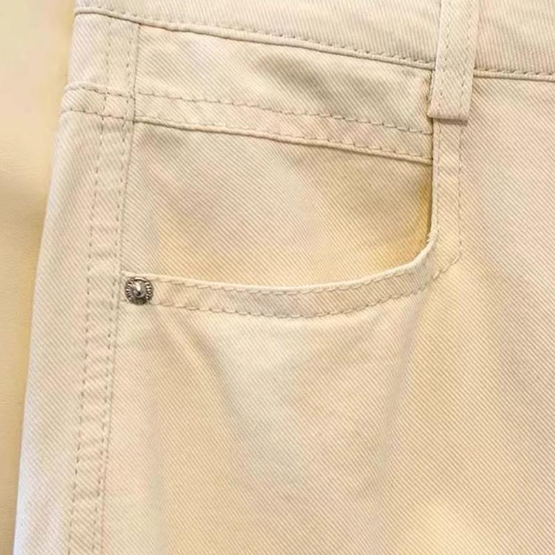 Nine Point Jeans Women's Spring Autumn Thin Loose Small High Waisted Straight Wide Leg Pants