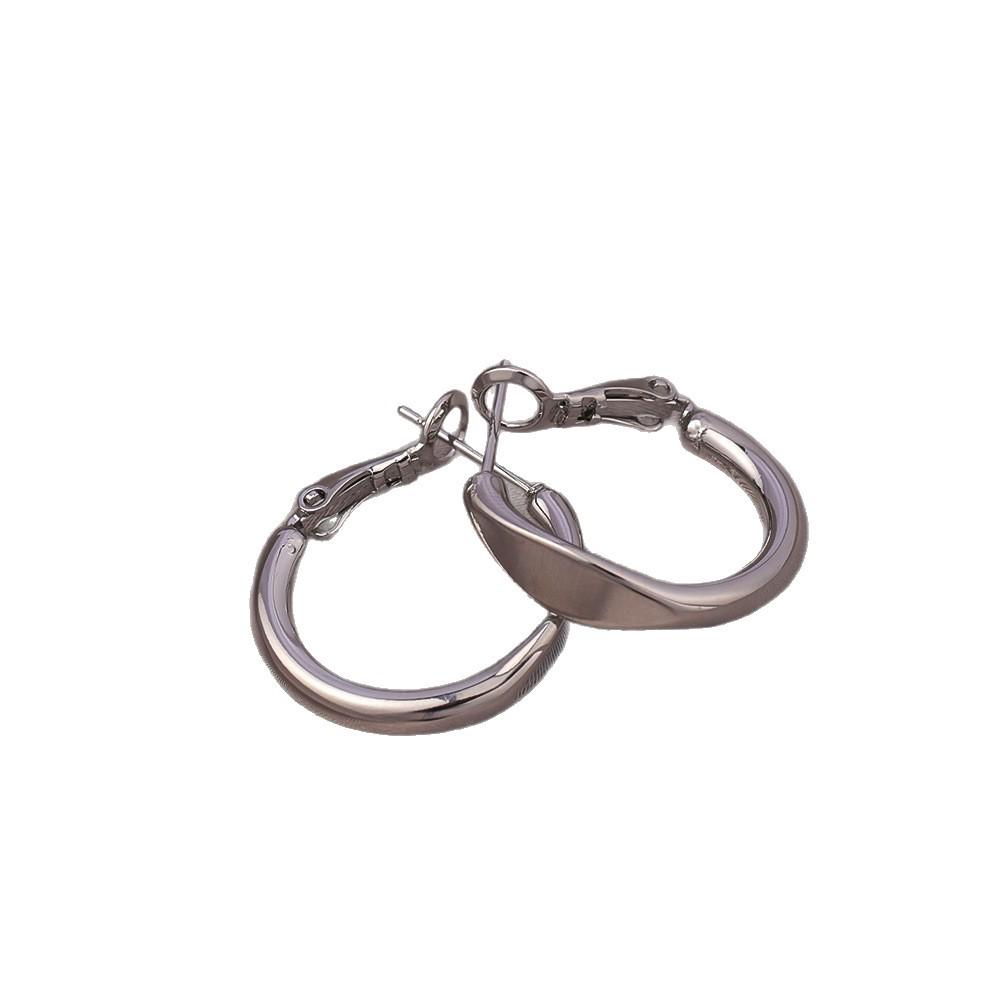 Luxuriöse große Ohrringe mit Silberstift für Damen, einzigartig designte Creolen für eckige und runde Gesichter