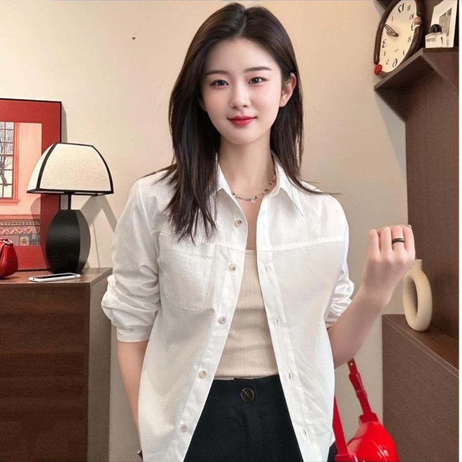 Women's Premium Cotton Shirt Jacket - Small Size, Luxurious and Casual, Spring/Autumn 2025 Collection