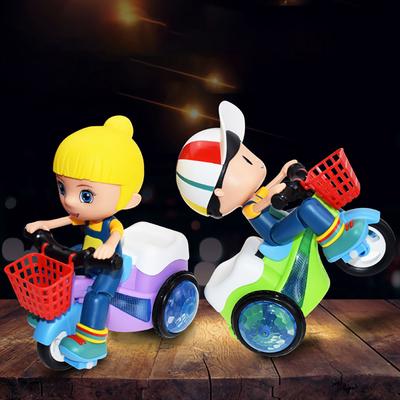 Chams In Situ Rotation Electric Three-wheeled Bicycle Music Light Toy Children Gift