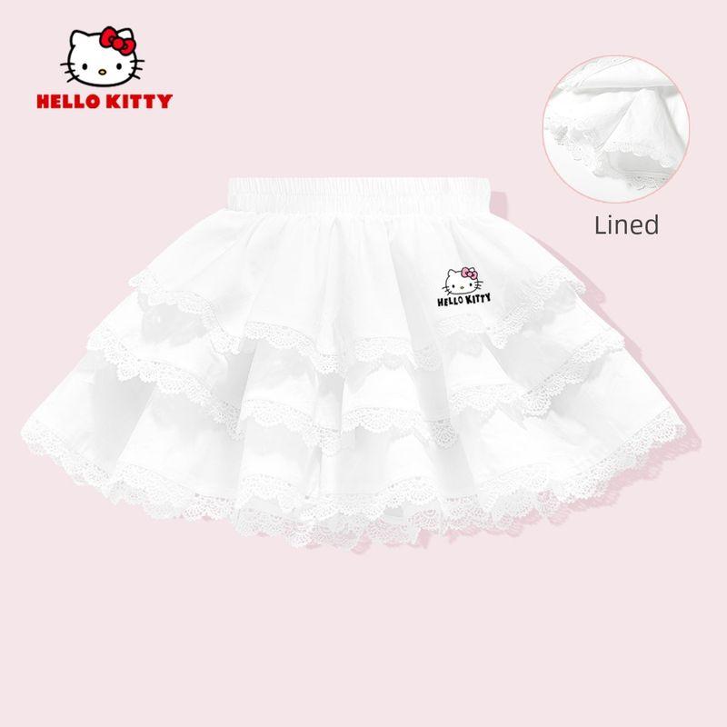 Hello Kitty Girls' Spring Outfit 2026 New Long-Sleeved Skirt White Kidsren's Spring Two-Piece Set