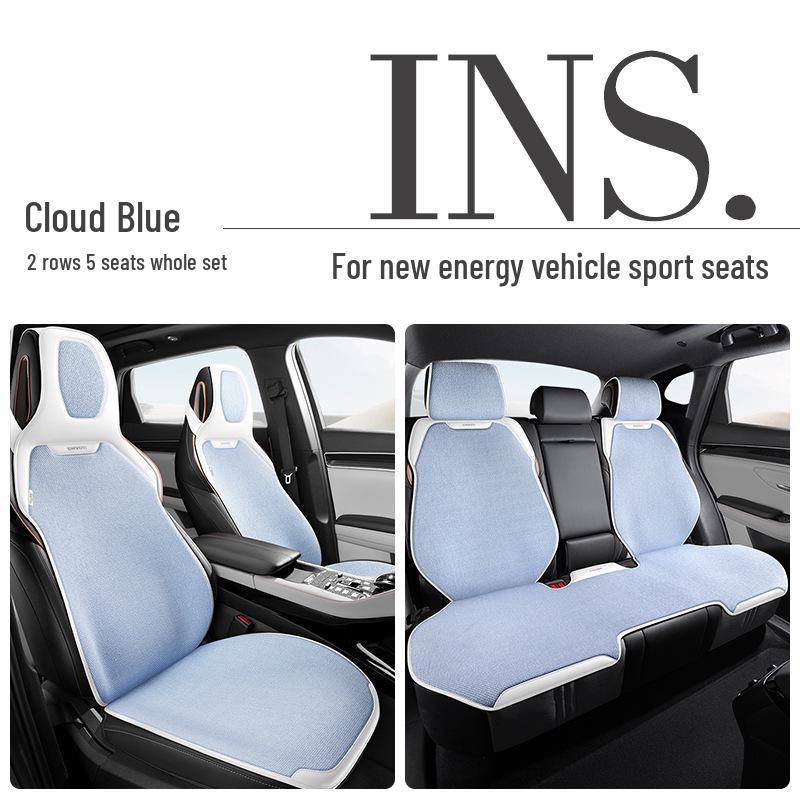 Universal Linen Car Seat Cushion - Breathable, High-End, Half-Wrap Design for All Seasons