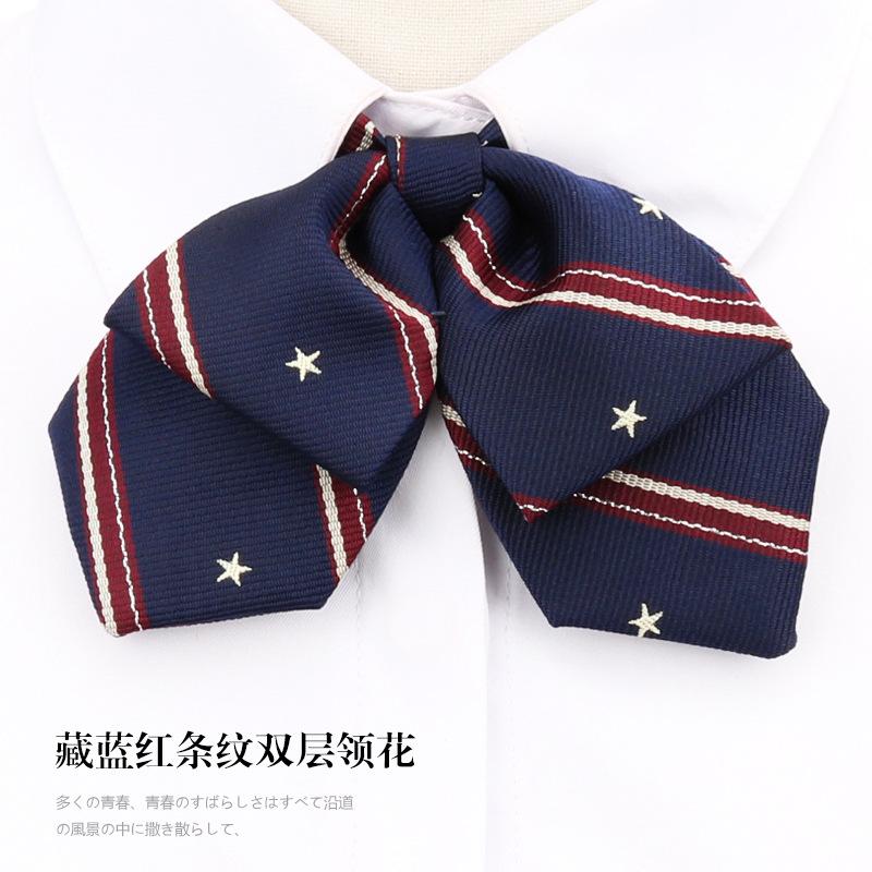 Japanese And Korean Version Of Female Collar Flower Double-Layer College Wind Ribbon Free Jk Bow Bow Graduation Photo Tie Sailor Suit
