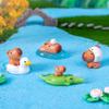 Miniature Cartoon Capybara Model Figurine Desk Garden Landscape Ornament Resin Craft Home Office Decor Car Desktop Knickknacks