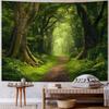 Amtoodopin Forest Tapestry Nature Landscape Tapestries Green Tree Tapestries Misty Forest Wall Art Jungle Scenery Tapestry Wall Hanging for Living