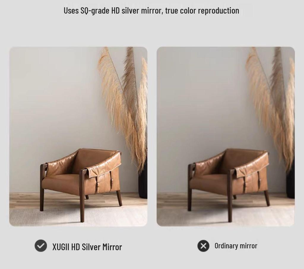 Self-Adhesive HD Full-Length Glass Mirror, Wall-Mounted, Explosion-Proof, Simple Style Dressing Mirror.