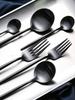 24dílná sada nerezového nádobí, černé zlato, příbory, lžíce, vidlička, nůž, západní příbory, stříbrné příbory, stolní potřeby