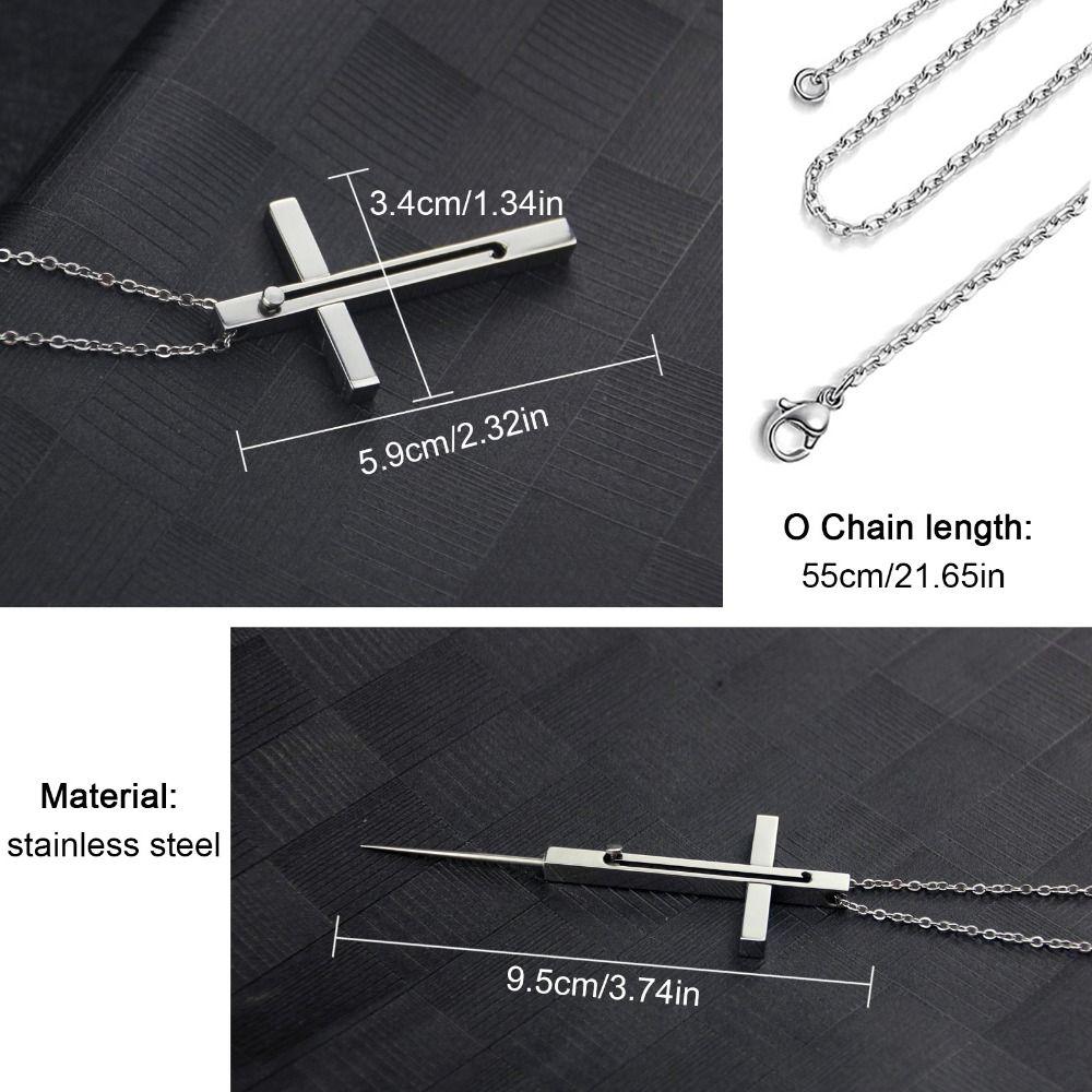 Adjustable Length Square Toothpick Necklace Retractable Push-pull Fruit Pick  Hiking