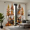 2 Stück HD Thanksgiving Amerikanisches Schloss Kürbis Ahornblatt alter Mann dekorativer Vorhang Gelbe Krawatte digital bedruckter Vorhang Zuhause de
