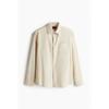 H M Regular Fit Linen Blend sHirt ligHt Beige