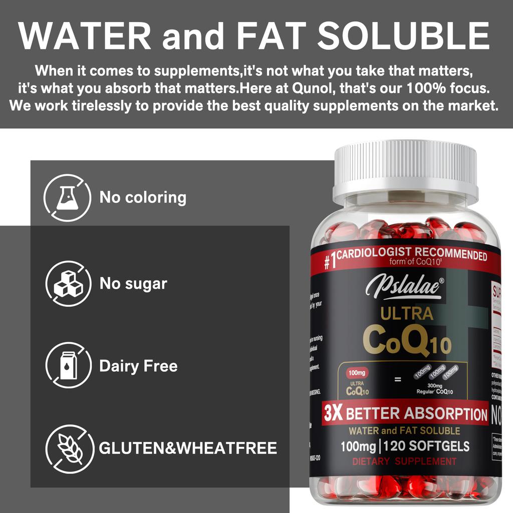 High content 100mg Coenzyme Q10, adult health and nutrition capsules, all-natural