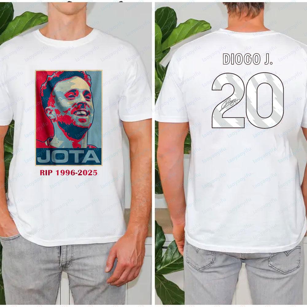 RIP Diogo Jota Tričko Odpočívej v pokoji Diogo Jota Trička Pocta fotbalové legendě Tričko 1996-2025 Pamětní tričko Dárek pro fanouška Bavlněná trička