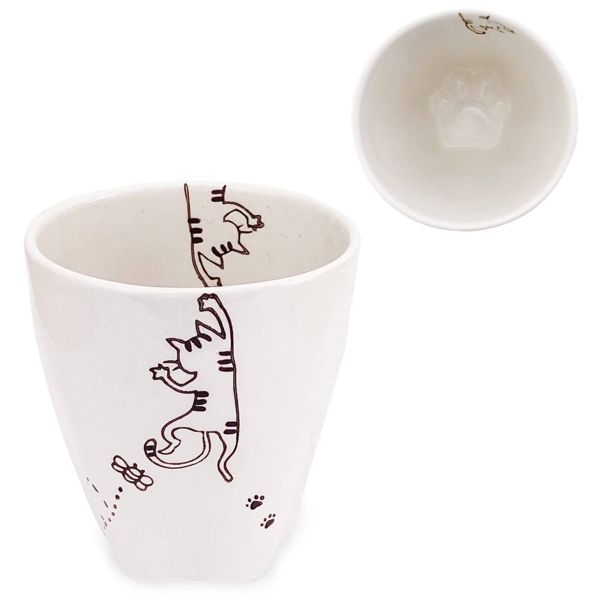 

Studio Sho Paw Print Cup Tiger Cat Hasami Ware Made in Japan 179737 J-kitchens ~ /