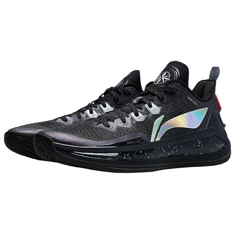 LiNing Blade 3 V2 Obsidian Stoff Støtdemping Sklisikker Lett Rebound Lavsko Basketballsko Unisex Sneakers Svart ABAT057-19