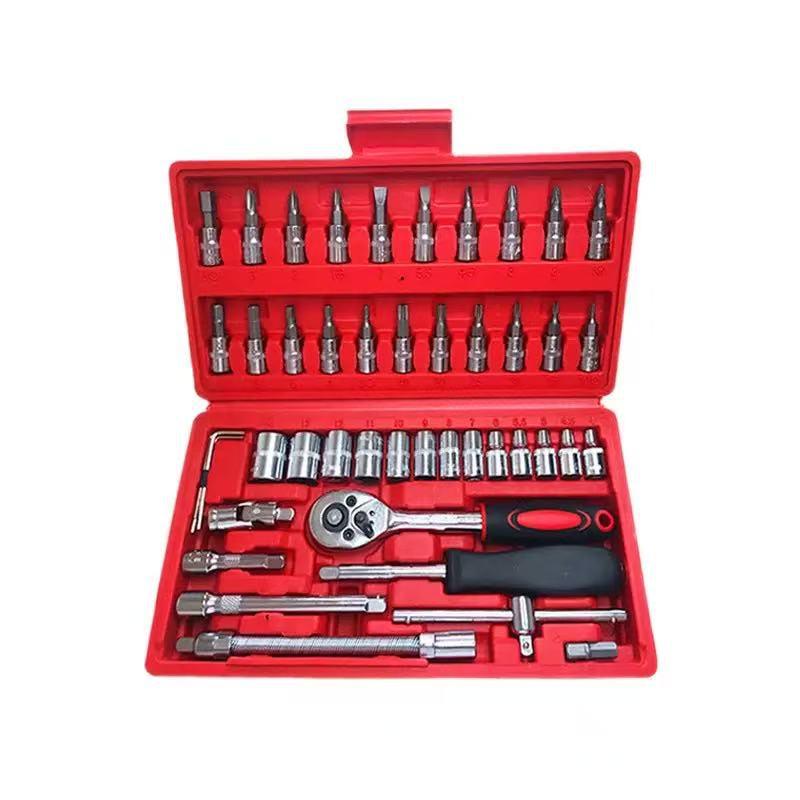 46-Piece Socket Wrench Set for Auto and Home Maintenance