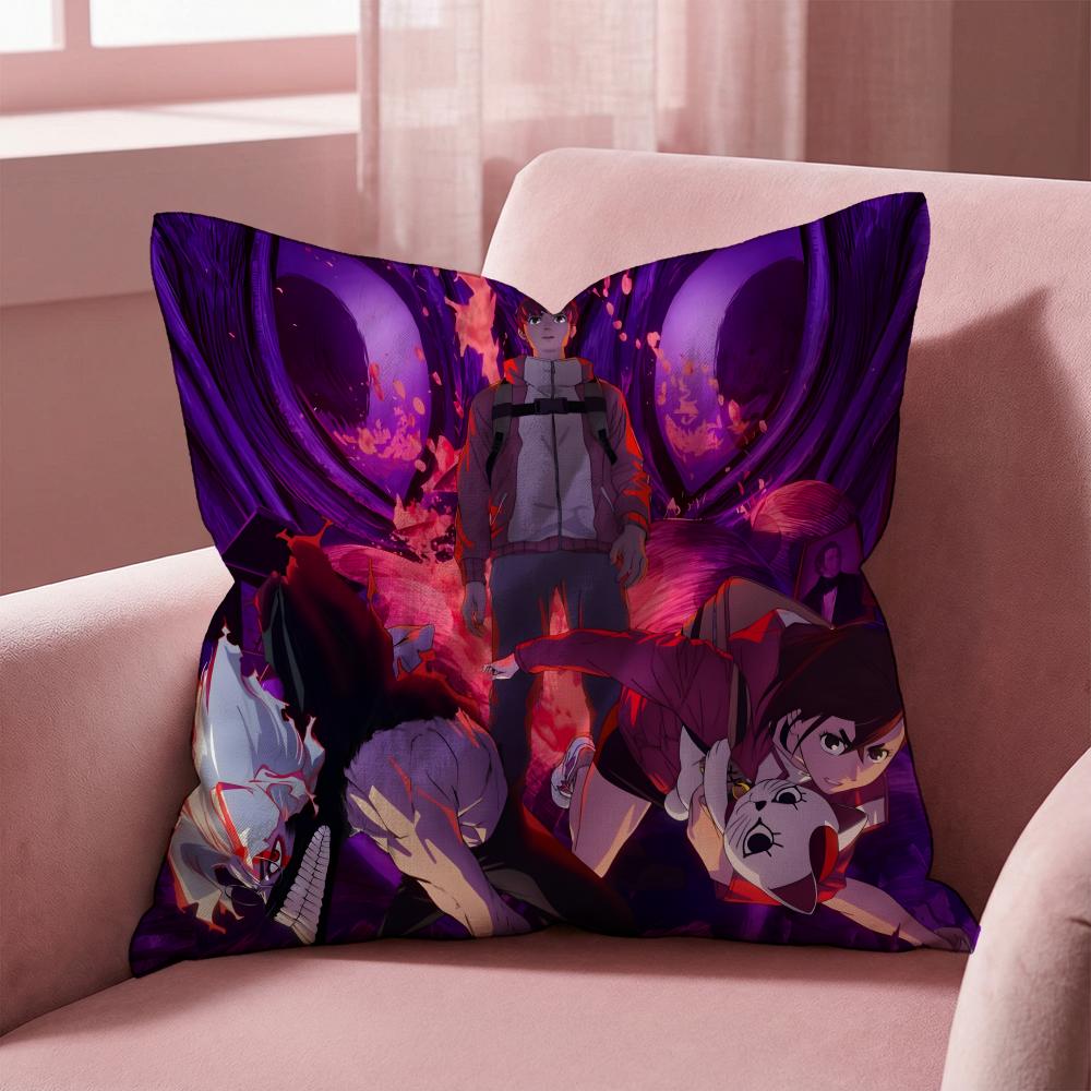 Anime D-Dandadan Cushion Cover Multi-Scene Pillow Cover for Home & Car - Reversible, Soft & Durable for Daily Use