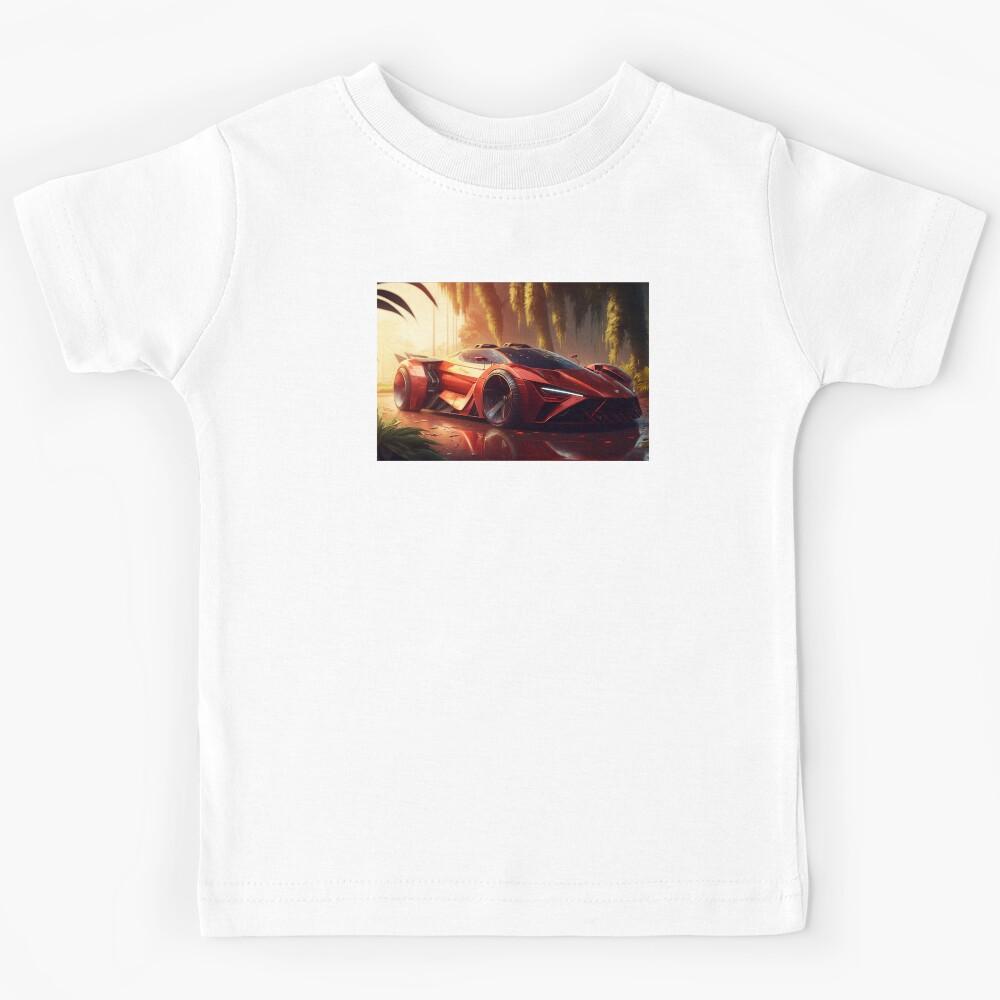 Red Supercar With A Bright Sunshine Kids T-Shirt 130
