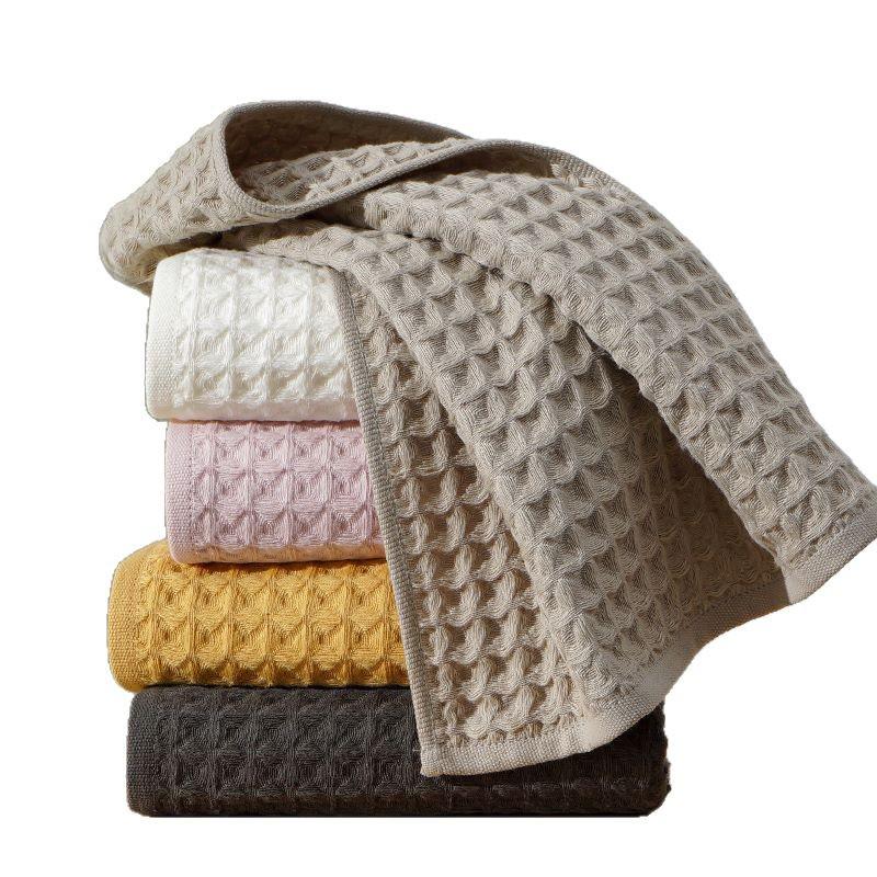 Pure Cotton Waffle Oversized Bath Towel - Super Soft & Absorbent