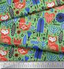Soimoi Beige Poly Crepe Fabric Tree & Fox Folk Art Fabric Prints By Metre 42 Inch