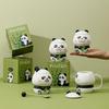 Changbaosen Cartoon Panda Mug with Lid and Spoon