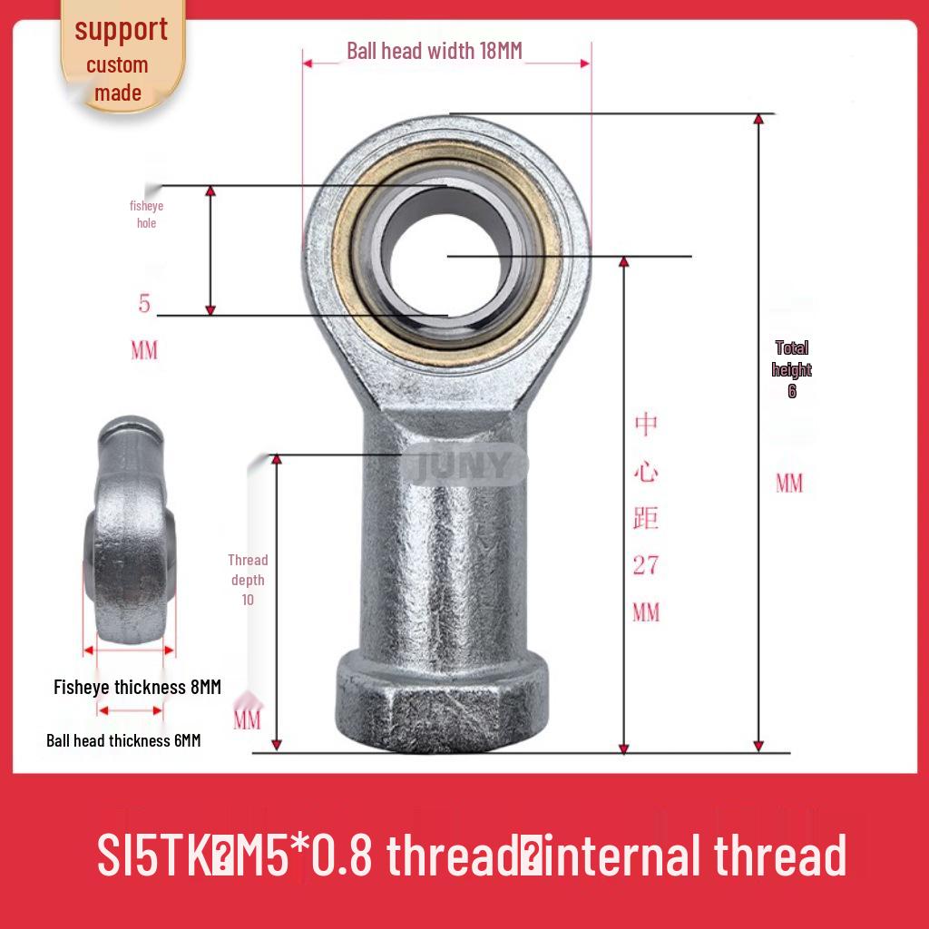 Spherical Plain Bearings: Universal Joint Ball Joint Rod End, Internal SI, External SA, Sizes 5-40