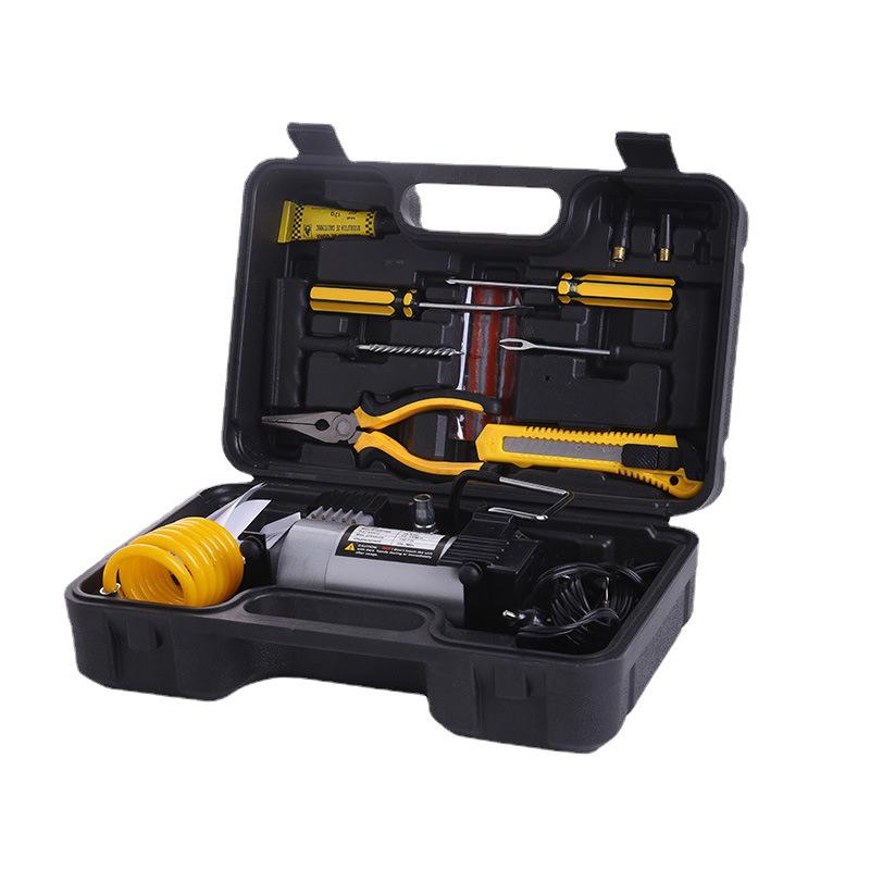 Electric High-Pressure Car Tire Inflator with Metal Cylinder and Toolbox