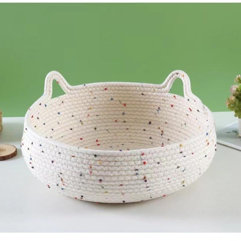 40CM Cat Bed Cotton Rope Weaving Pet Nest Cat Claw Grinding Board Comfortable Puppy House Large Dog Bed Pet Supplies