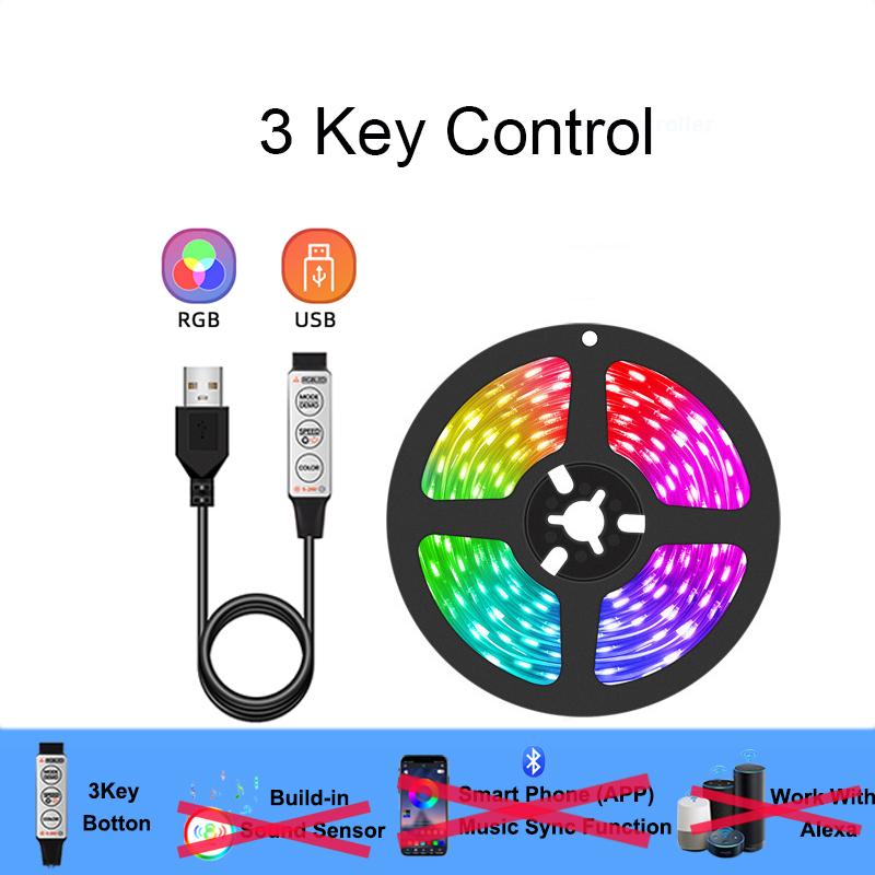 

Smart Led Strips For Tv Blacklight Led Strip Lights Bluetooh Wifi Alexa RGB Led Lights 5M USB 5V 5050 LED Tape Music Sync RGB&5050 Non Waterproof&5m